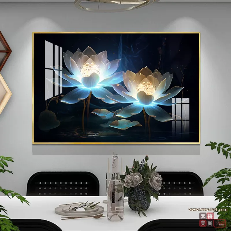 花 单幅 装饰画 轻奢风 餐厅背景墙挂画 晶瓷画