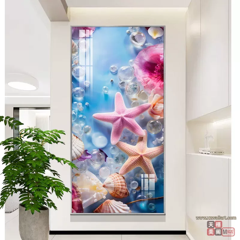抽象 单幅 装饰画 轻奢风 玄关背景墙挂画 晶瓷画