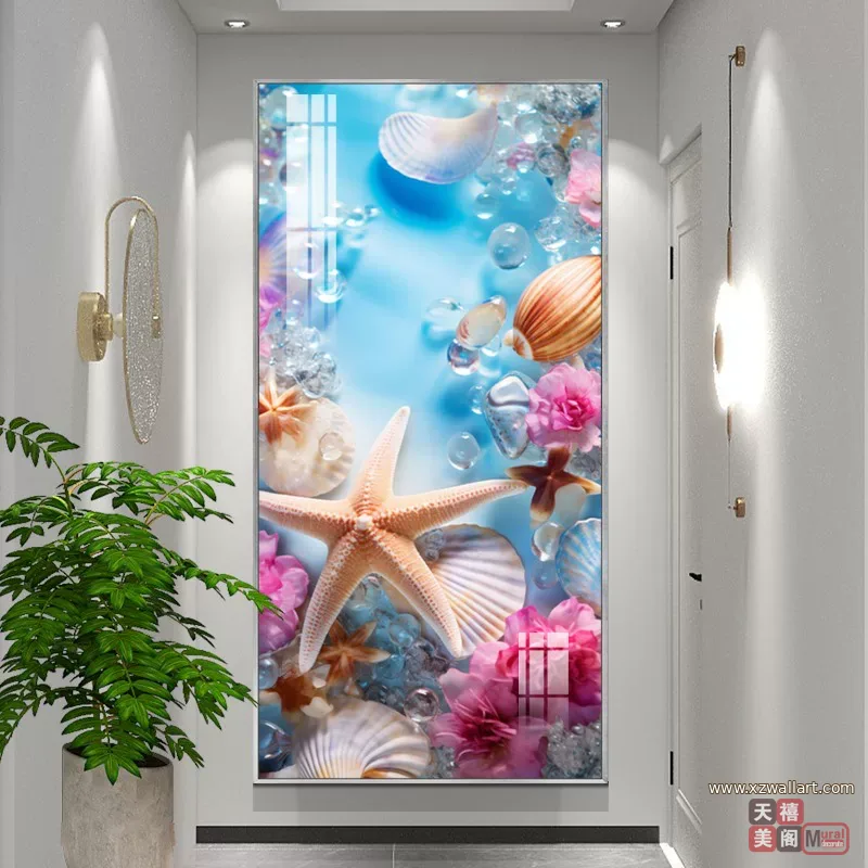 抽象 单幅 装饰画 轻奢风 玄关背景墙挂画 晶瓷画