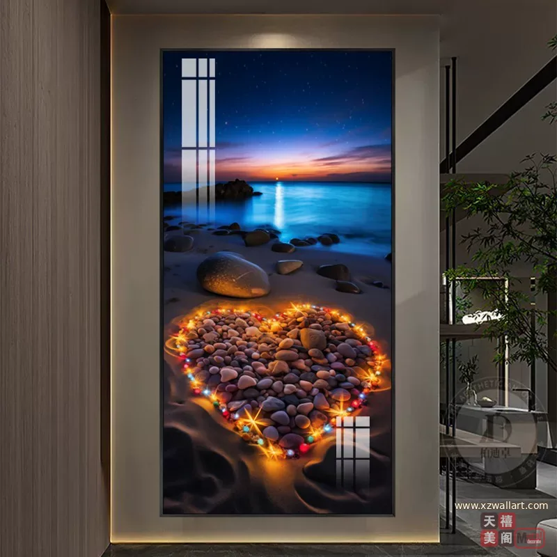 抽象 单幅 装饰画 轻奢风 玄关背景墙挂画 晶瓷画