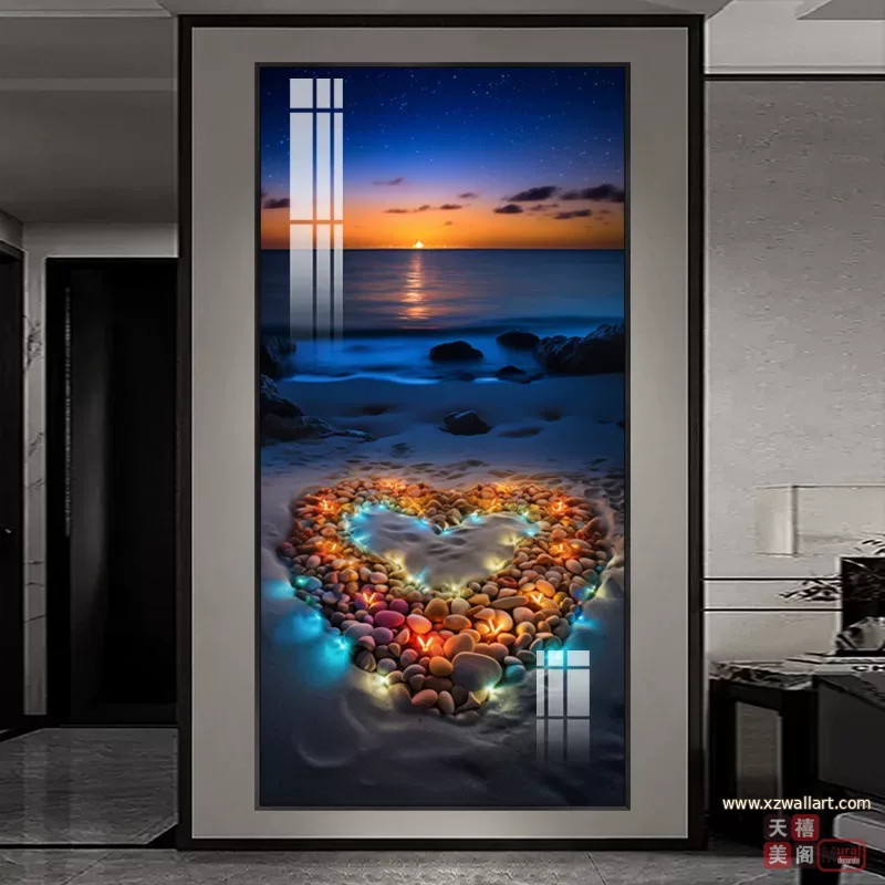抽象 单幅 装饰画 轻奢风 玄关背景墙挂画 晶瓷画