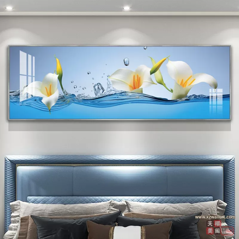 抽象 单幅 装饰画 现代简约 卧室背景墙挂画 晶瓷画