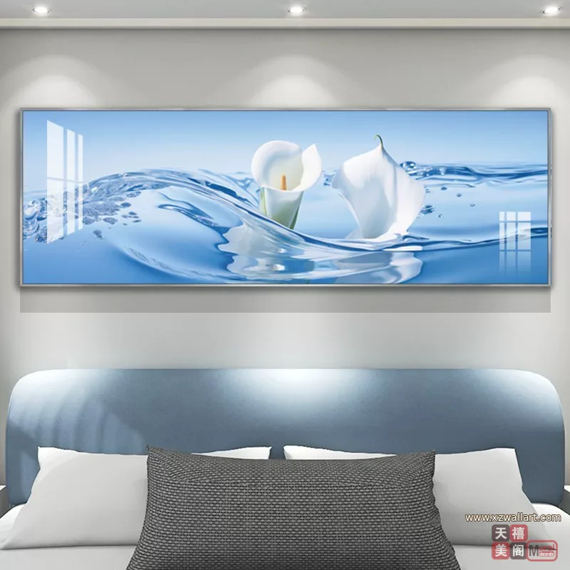 抽象 单幅 装饰画 现代简约 卧室背景墙挂画 晶瓷画