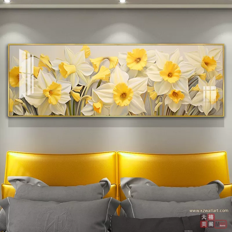 抽象 单幅 装饰画 奶油风 卧室背景墙挂画 晶瓷画