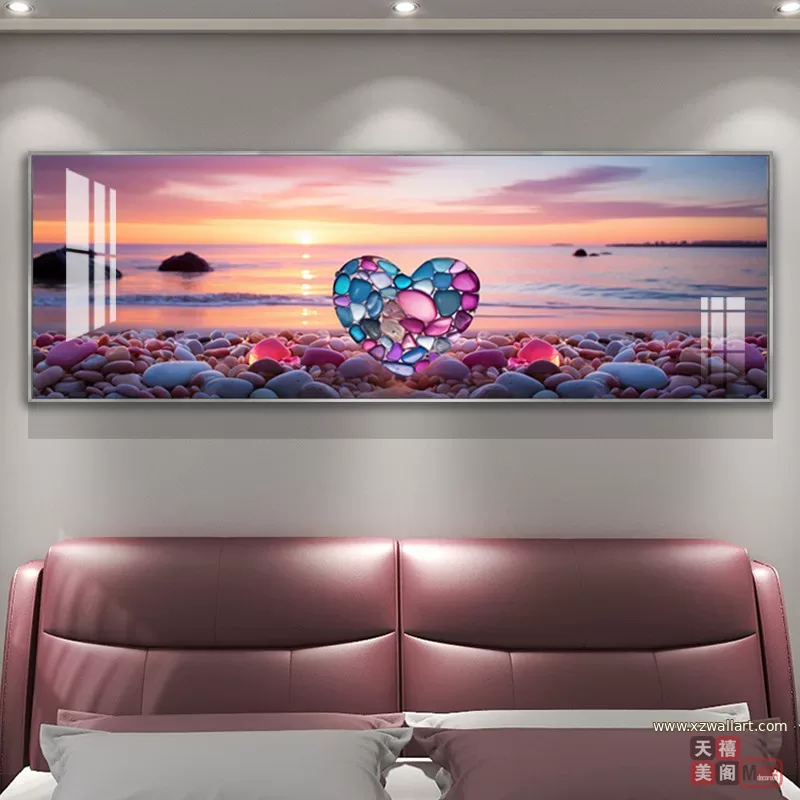 抽象 单幅 装饰画 轻奢风 卧室背景墙挂画 晶瓷画