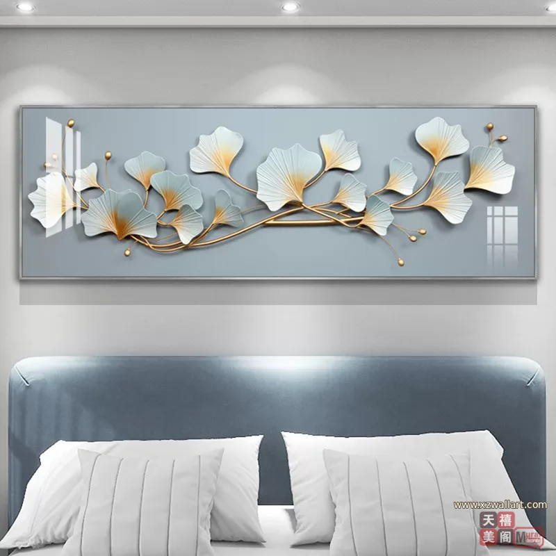 抽象 单幅 装饰画 轻奢风 卧室背景墙挂画 晶瓷画