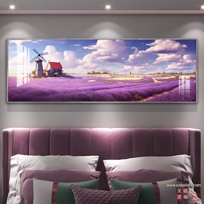 抽象 单幅 装饰画 轻奢风 卧室背景墙挂画 晶瓷画