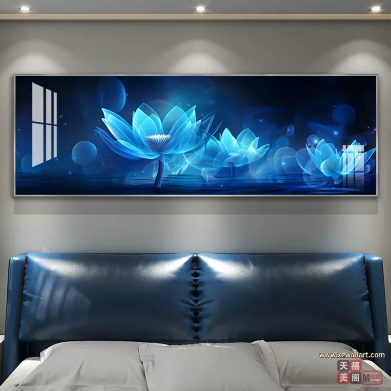 抽象 单幅 装饰画 轻奢风 卧室背景墙挂画 晶瓷画
