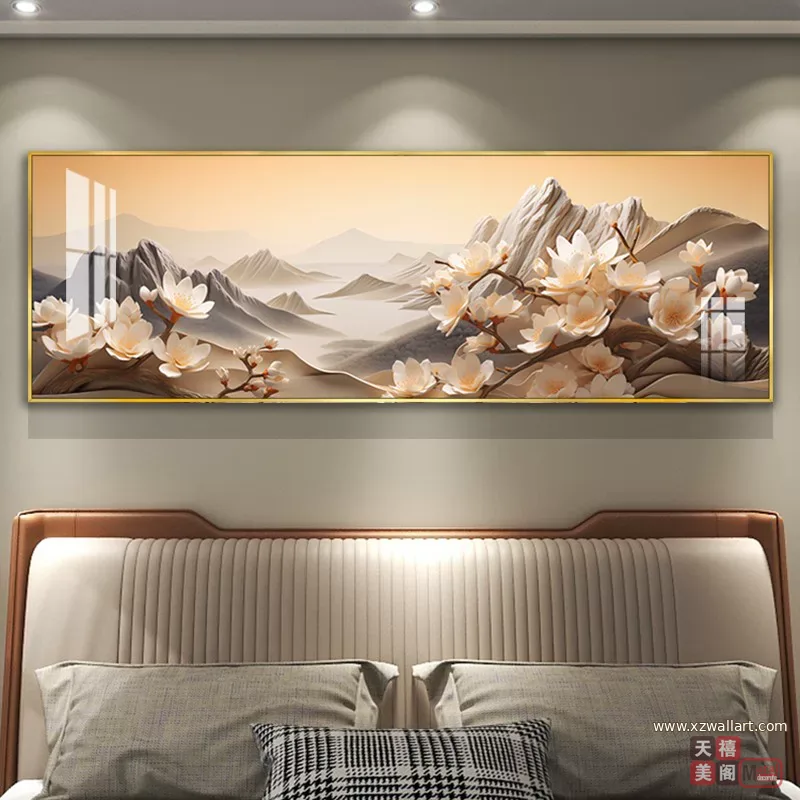 抽象 单幅 装饰画 轻奢风 卧室背景墙挂画 晶瓷画