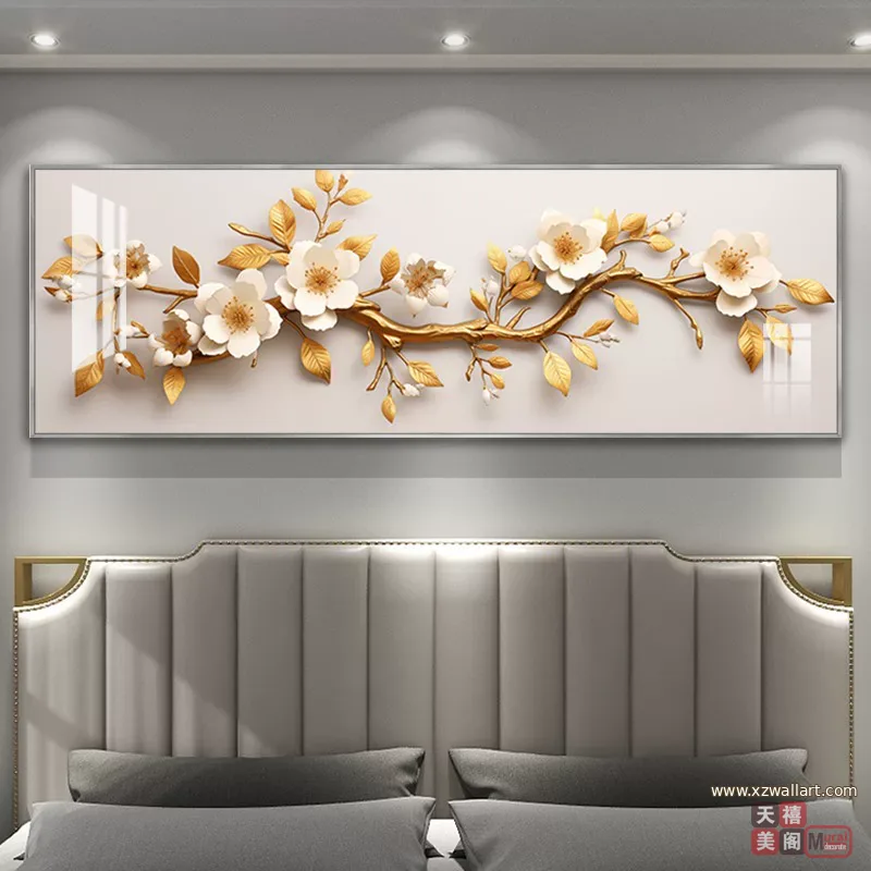 抽象 单幅 装饰画 轻奢风 卧室背景墙挂画 晶瓷画