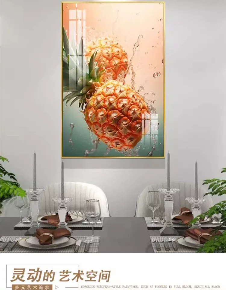 抽象 单幅 装饰画 轻奢风 餐厅背景墙挂画 晶瓷画
