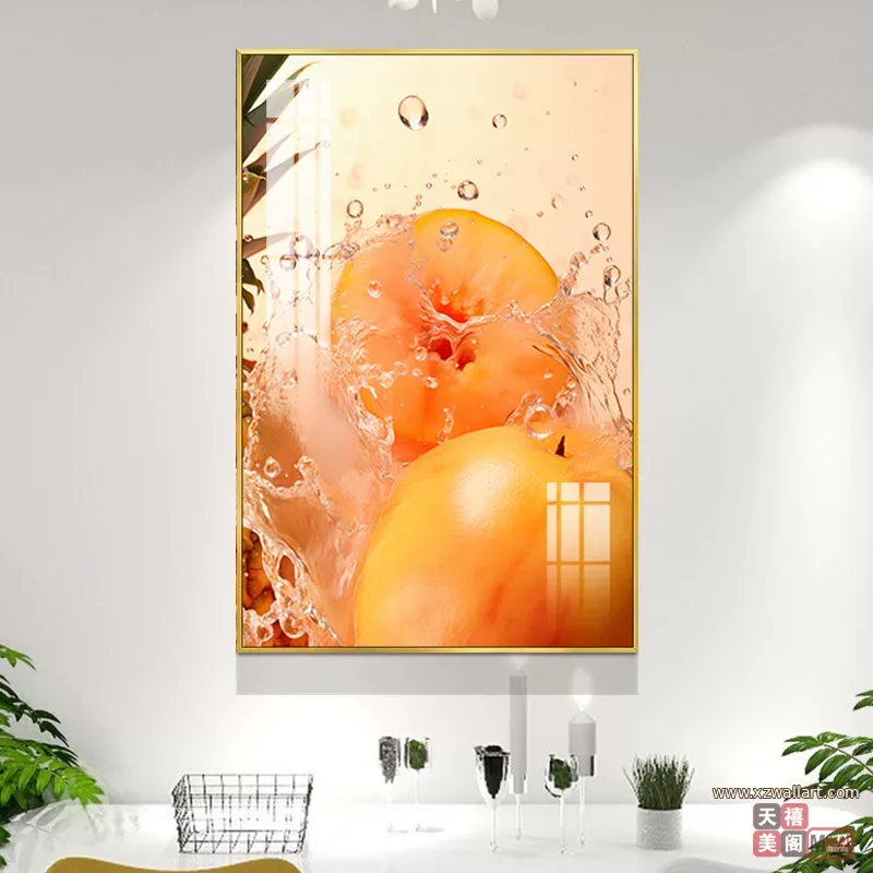 抽象 单幅 装饰画 轻奢风 餐厅背景墙挂画 晶瓷画