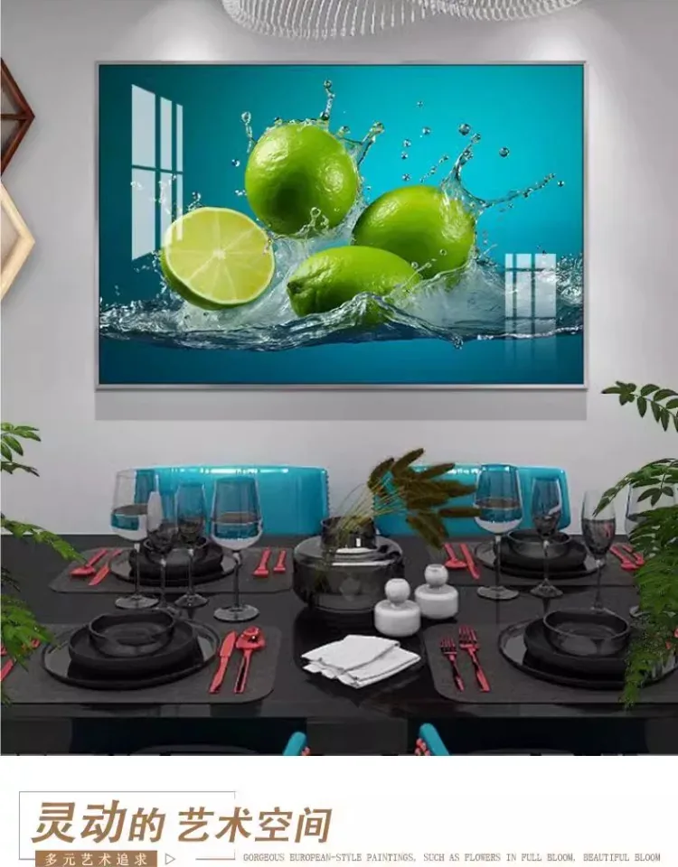 抽象 单幅 装饰画 轻奢风 餐厅背景墙挂画 晶瓷画