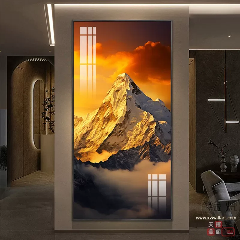 抽象 单幅 装饰画 轻奢风 玄关背景墙挂画 晶瓷画