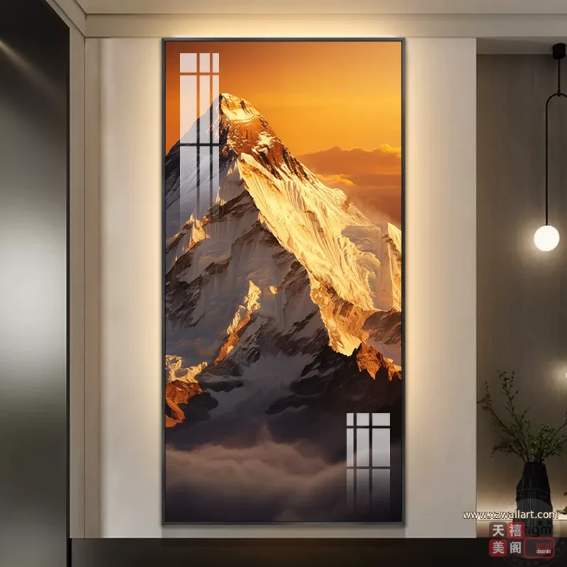 抽象 单幅 装饰画 轻奢风 玄关背景墙挂画 晶瓷画
