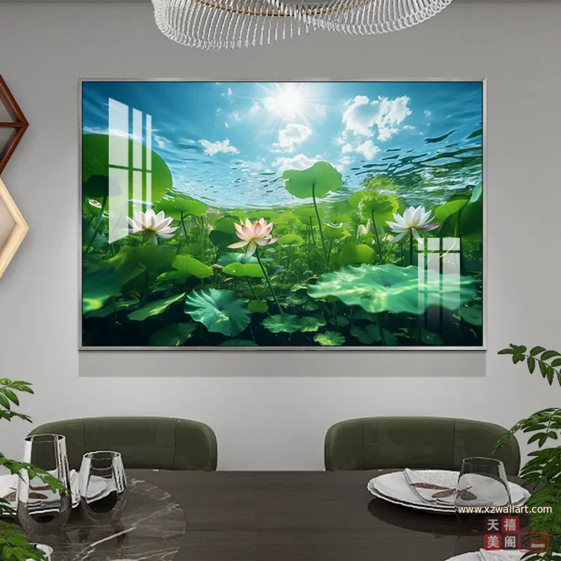 抽象 单幅 装饰画 轻奢风 餐厅背景墙挂画 晶瓷画