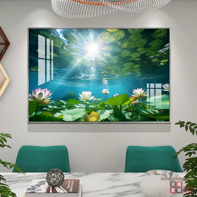 抽象 单幅 装饰画 轻奢风 餐厅背景墙挂画 晶瓷画