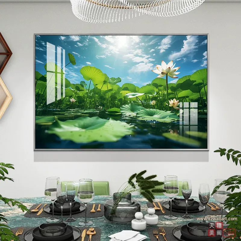 抽象 单幅 装饰画 轻奢风 餐厅背景墙挂画 晶瓷画