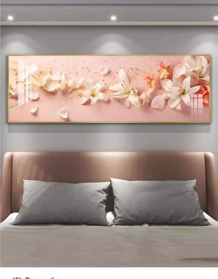 花 单幅 装饰画 现代简约 卧室背景墙挂画 晶瓷画