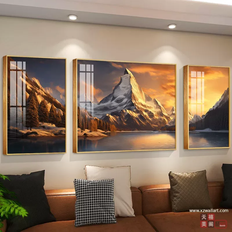 抽象 单幅 装饰画 轻奢风 客厅背景墙挂画 晶瓷画