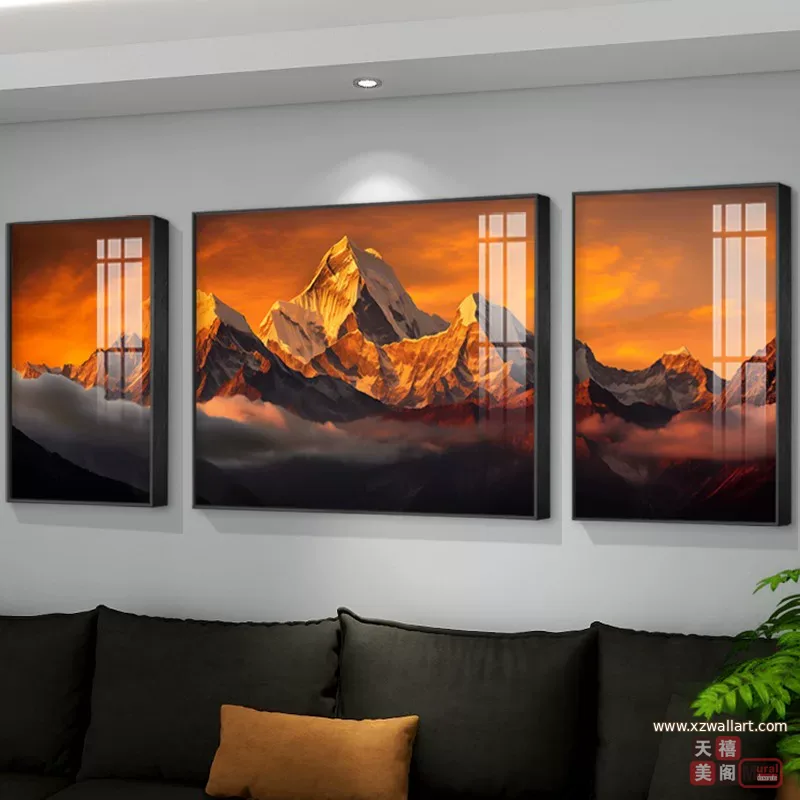 抽象 单幅 装饰画 轻奢风 客厅背景墙挂画 晶瓷画