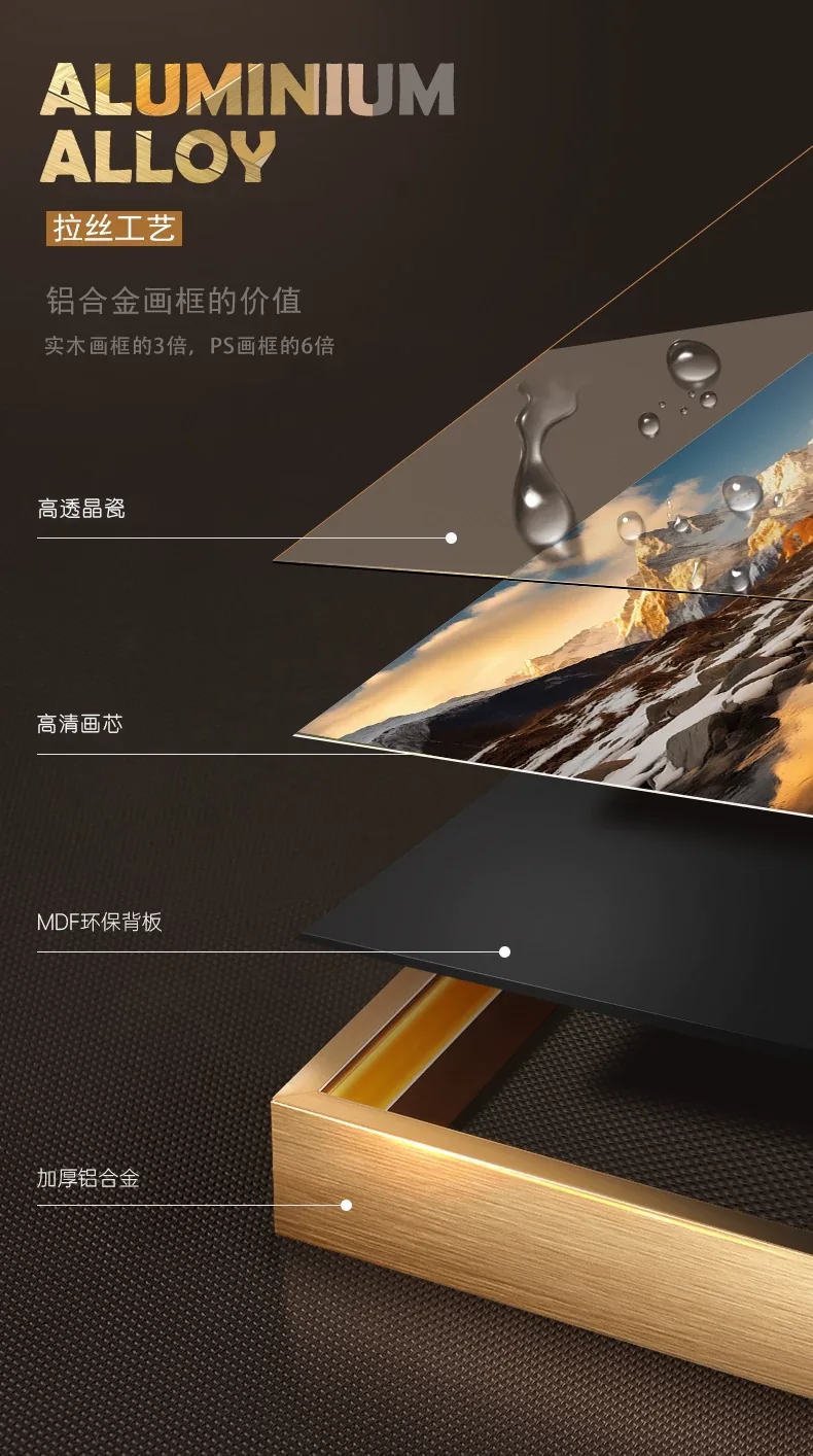 抽象 单幅 装饰画 轻奢风 客厅背景墙挂画 晶瓷画