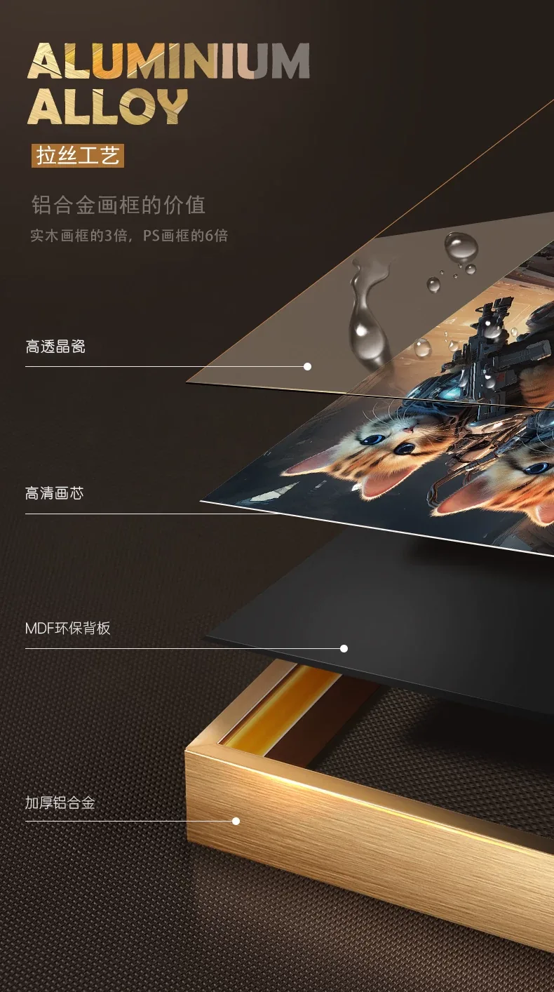抽象 单幅 装饰画 轻奢风 儿童房背景墙挂画 晶瓷画