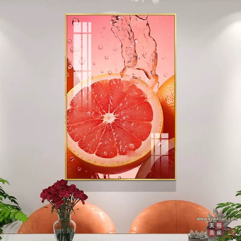 抽象 单幅 装饰画 轻奢风 餐厅背景墙挂画 晶瓷画
