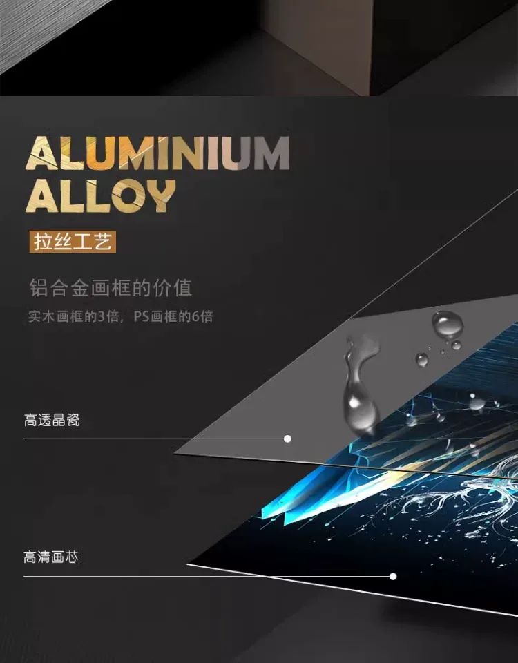 抽象 三联 装饰画 轻奢风 客厅背景墙挂画 晶瓷画