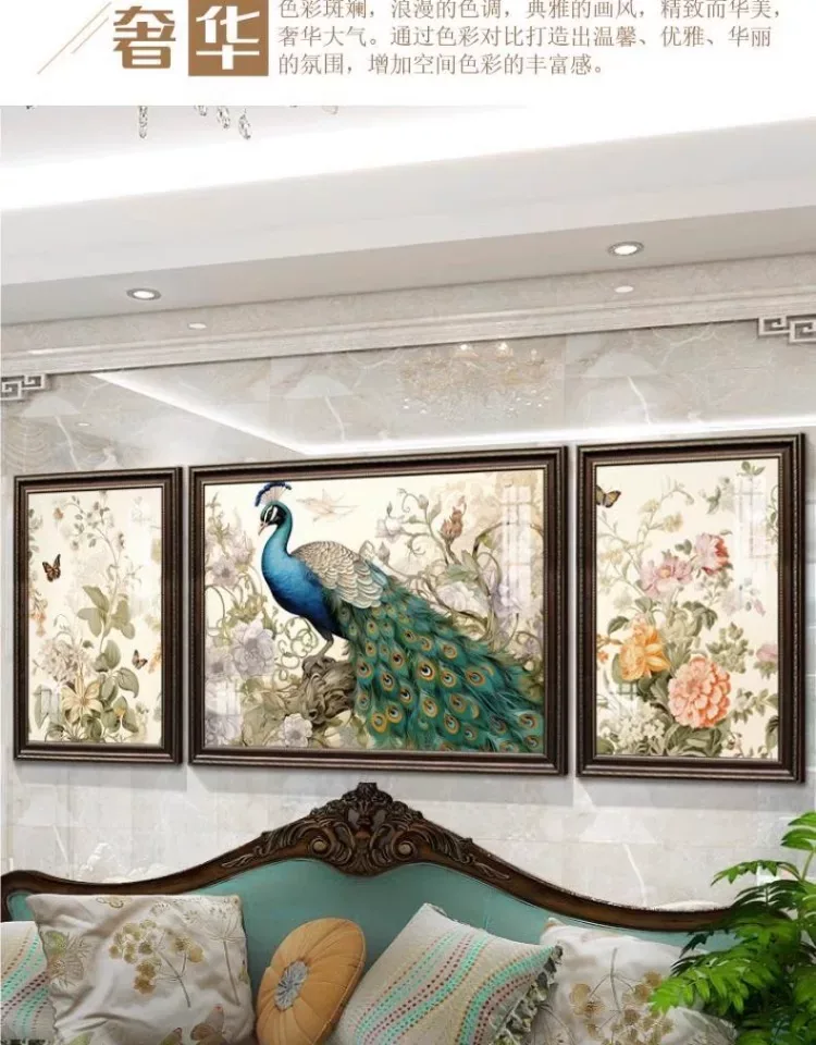 抽象 三联 装饰画 欧式 客厅背景墙挂画 晶瓷画