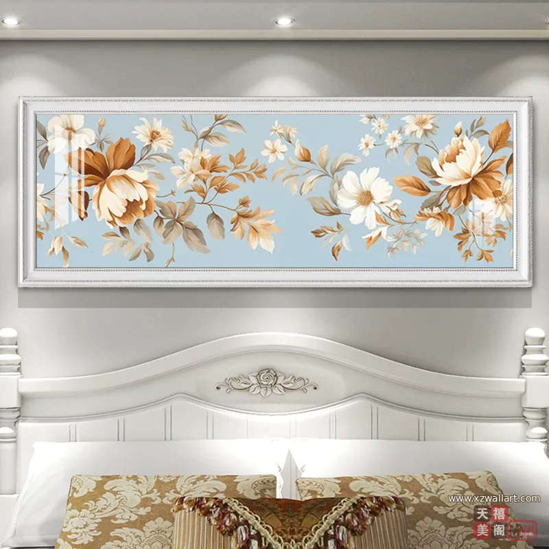 抽象 单幅 装饰画 欧式 卧室背景墙挂画 晶瓷画