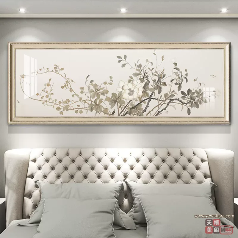 抽象 单幅 装饰画 轻奢风 卧室背景墙挂画 晶瓷画