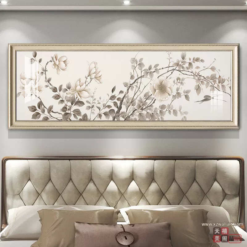 抽象 单幅 装饰画 轻奢风 卧室背景墙挂画 晶瓷画