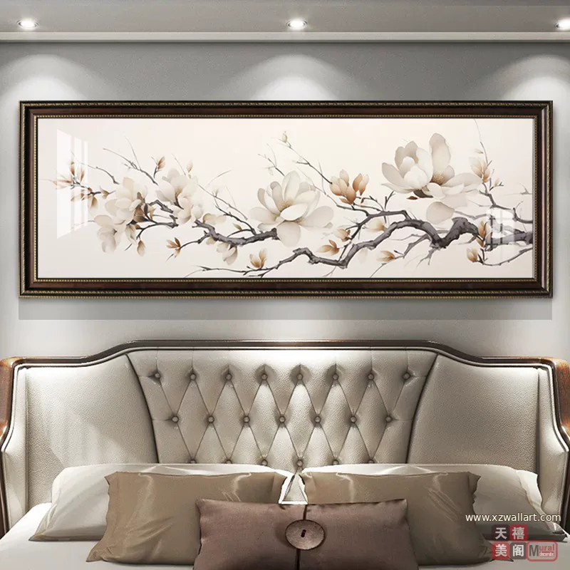 抽象 单幅 装饰画 轻奢风 卧室背景墙挂画 晶瓷画