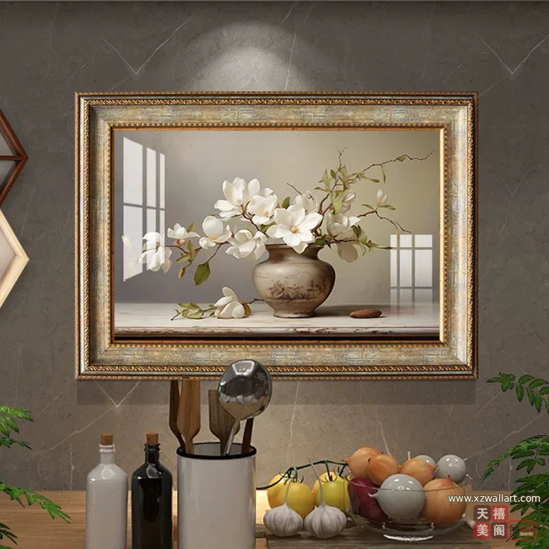 抽象 单幅 装饰画 美式 餐厅背景墙挂画 晶瓷画