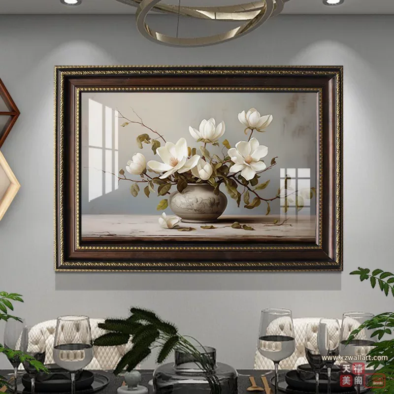 抽象 单幅 装饰画 美式 餐厅背景墙挂画 晶瓷画