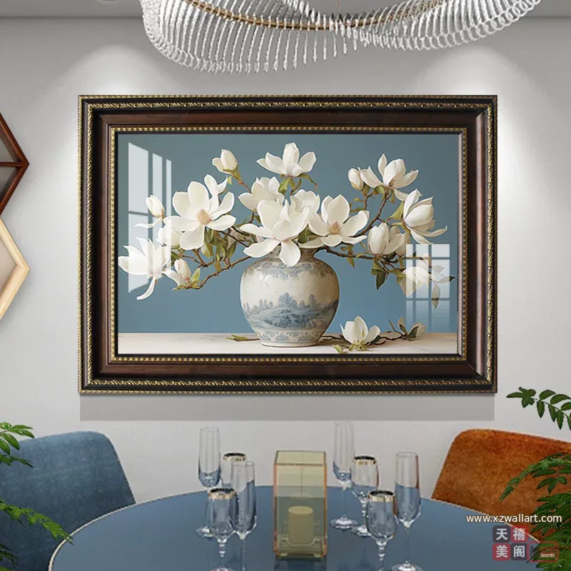 抽象 单幅 装饰画 美式 餐厅背景墙挂画 晶瓷画