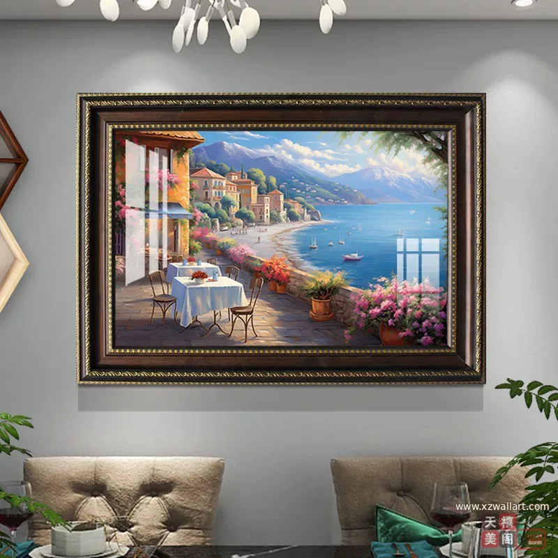 抽象 单幅 装饰画 北欧风 餐厅背景墙挂画 晶瓷画