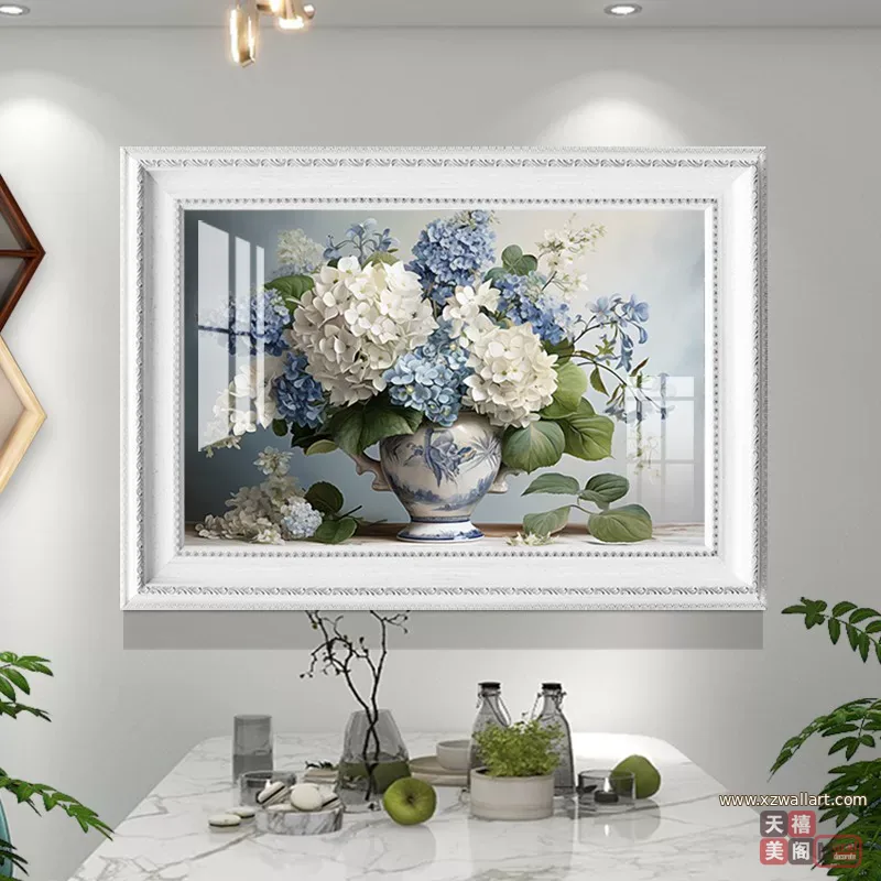 抽象 单幅 装饰画 美式 餐厅背景墙挂画 晶瓷画