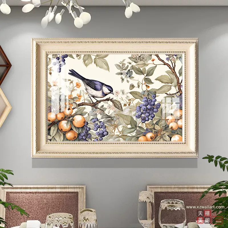 花 单幅 装饰画 美式 餐厅背景墙挂画 晶瓷画