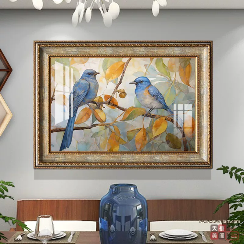 花 单幅 装饰画 美式 餐厅背景墙挂画 晶瓷画