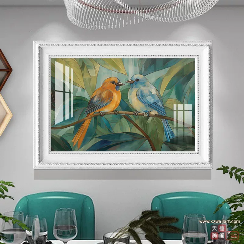 花 单幅 装饰画 美式 餐厅背景墙挂画 晶瓷画