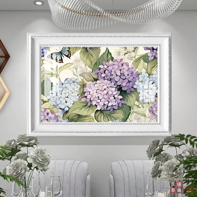 抽象 单幅 装饰画 美式 餐厅背景墙挂画 晶瓷画