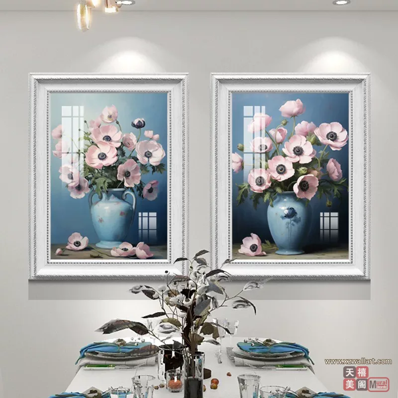 抽象 单幅 装饰画 美式 餐厅背景墙挂画 晶瓷画