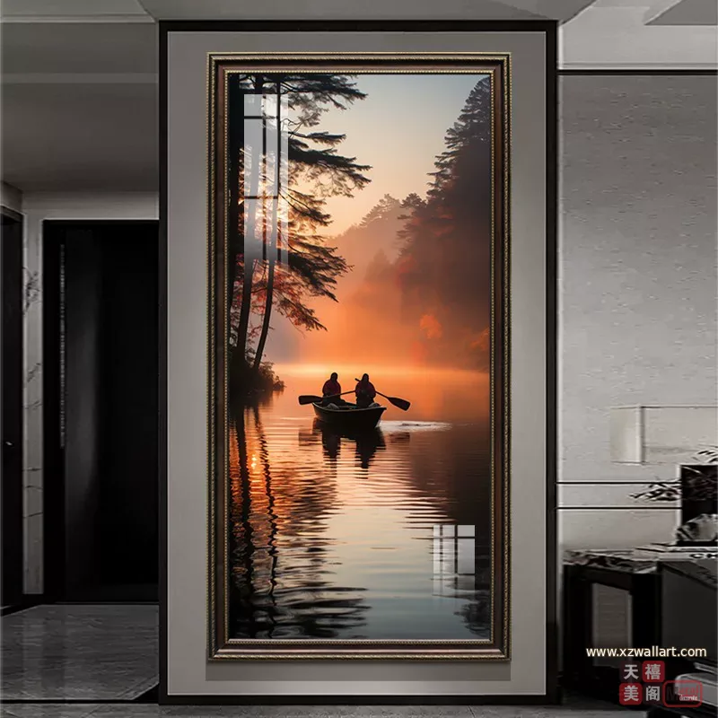 抽象 单幅 装饰画 轻奢风 玄关背景墙挂画 晶瓷画