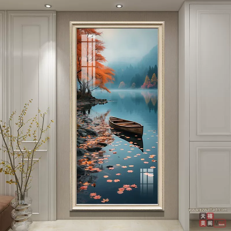 抽象 单幅 装饰画 轻奢风 玄关背景墙挂画 晶瓷画