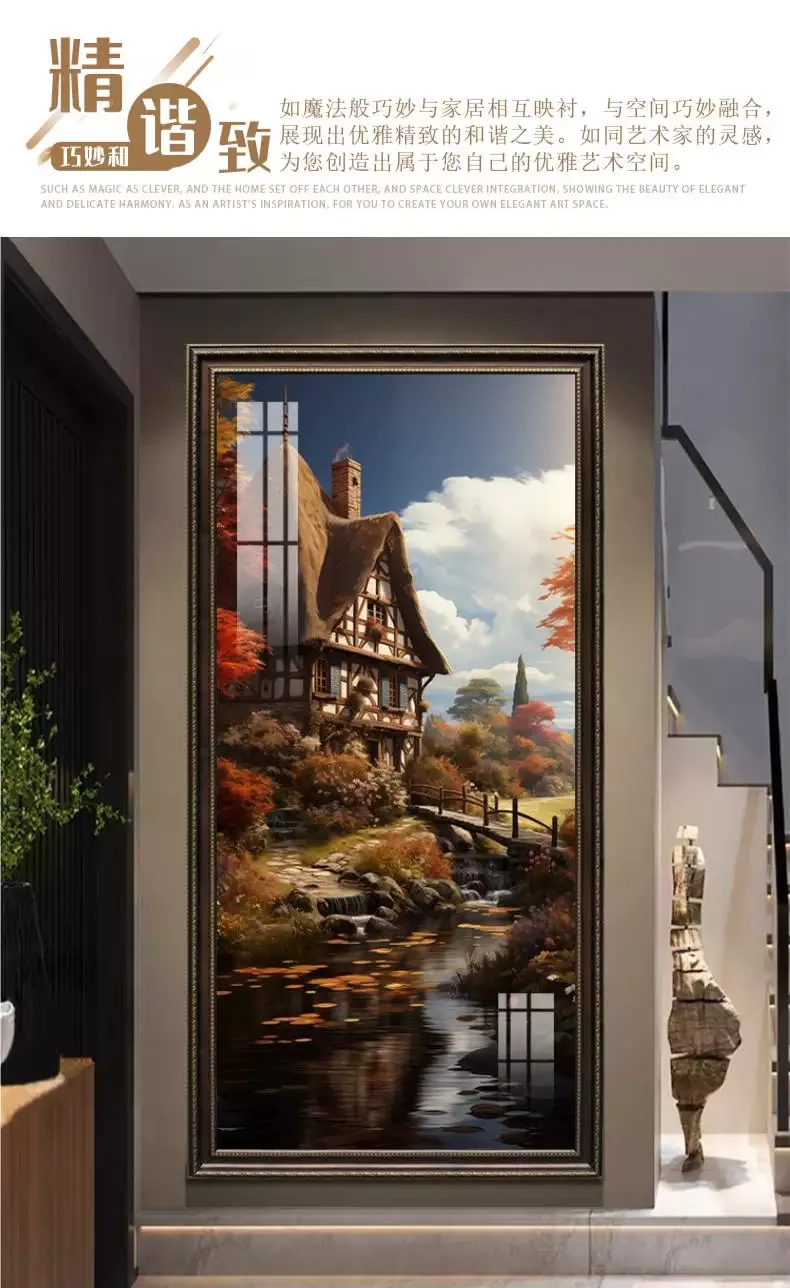 山水 单幅 装饰画 欧式 客厅背景墙挂画 晶瓷画