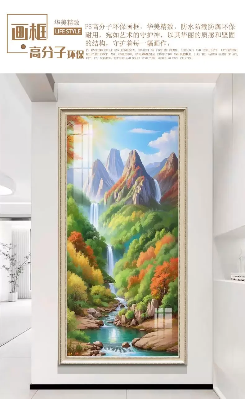 抽象 单幅 装饰画 美式 玄关背景墙挂画 晶瓷画