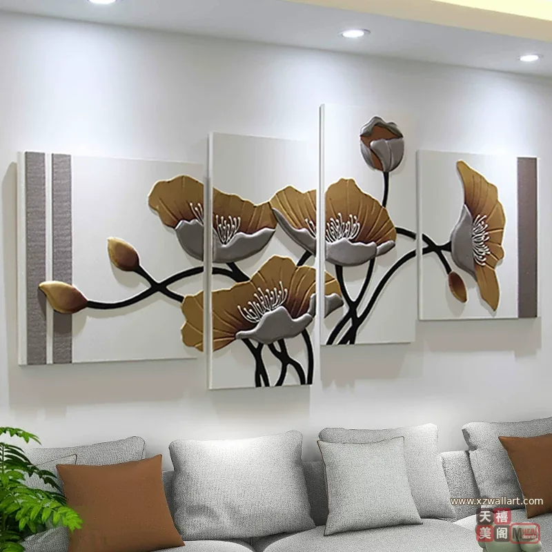 抽象 单幅 装饰画 轻奢风 客厅背景墙挂画 晶瓷画