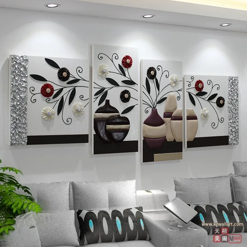 抽象 单幅 装饰画 轻奢风 客厅背景墙挂画 晶瓷画